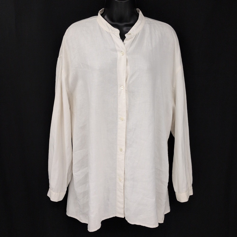 Vtg Clifford & Wills Linen Button Up Tunic Shirt Oversized Coastal 90s One Size